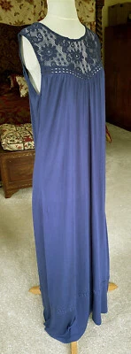 BNWOT La Redoute long tall Summer maxi floaty dress Deep Blue size 12 sleeveless - Image 1 of 4
