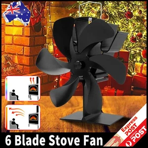 6 Blade Fan Heat Cocoon Fireplace Stove Fan Self-Powered Wood Top Burner Heater - Picture 1 of 13