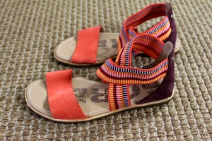 Sorel Women’s Ella Sandals Size 8.5 - Orange Wine Multicolor Straps - EUC!! - Picture 1 of 5
