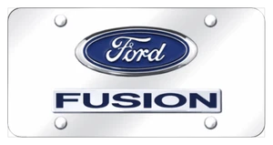 Ford Fusion 3D Dual Chrome Logo Nameplate License Plate Official Licensed - Imagen 1 de 4