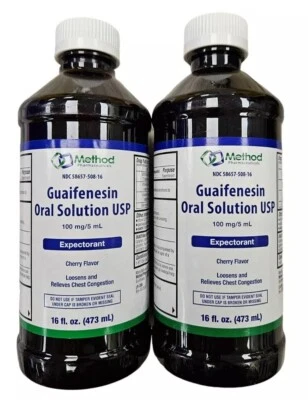 (2 botellas) Método Guaifenesina MUCUS Jarabe Expectorante 16oz Cada NUEVO LOOK Foto 1 de 2