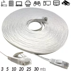 Cable de RED RJ45 CAT5E Ethernet Internet Redes Plano UTP Router 3 5 10 20 30 mt - Imagen 1 de 5