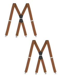 Buyless Fashion 2 Pack Suspender Men - 48" Adjustable Straps 1 1/4" - X Shape - Picture 1 of 91