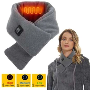 Electric Heated Scarf USB Rechargeable Neck Heating Pad Winter Warmer Wrap Shawl - Picture 1 of 11