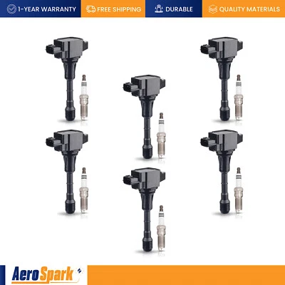 6 个点火线圈和 6 个铱火塞适用于日产 Maxima Murano 2013 3.5L UF550 — 第 1/4 张图片