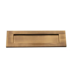 Letter Plate 10" Victorian Style Heavy Duty Sprung Antique Brass Postal Plate - Picture 1 of 2