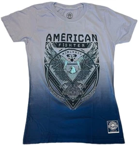 Camiseta para mujer American Fighter púrpura claro teñido por inmersión estampado de abullones camiseta Lynbrook - Imagen 1 de 3