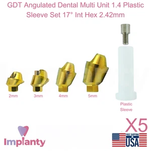 Juego de 5 fundas de plástico multi unidad dental angulada GDT 1,4 17° hexagonal interior 2,42 mm - Imagen 1 de 13