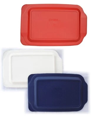PYREX Bakeware 9 x 13 PLASTIC COVER *Choose: RED or WHITE 233-PC Tab Handles - Image 1 of 2