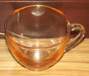 Vintage Simple Transparent Pink Depression Glass Tea Cup B103 - Picture 1 of 1