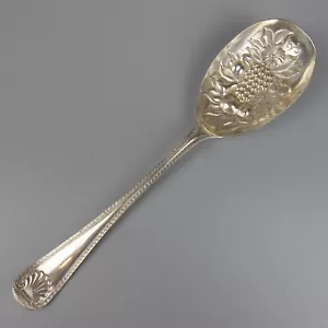 Cucchiaio da portata grande. Placcato argento. Manico a conchiglia. Antico/vintage XIX secolo. 8,25" - Foto 1 di 6