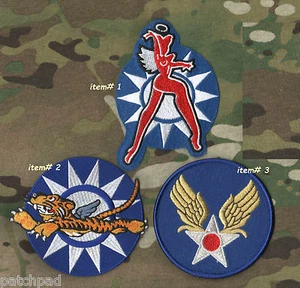 WWII AVG FLYING TIGERS 飛虎隊 CHINA BURMA INDIA CBI HELL ANGELS CBI 3-INSIGNIA SET - Picture 1 of 1