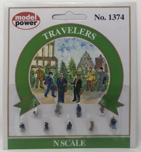 N Scale Model Power Figures TRAVELERS 6 PIECES Item #1374 - Picture 1 of 1