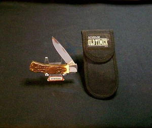 Schrade 5OT Lockback Knife LTD USA 3-3/4" Closed W/Old Timer Sheath circa 1990's - Picture 1 of 12