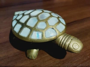 Vintage Ashtray Turtle Bronze with Natural Mother-of-Pearl USSR - Picture 1 of 12