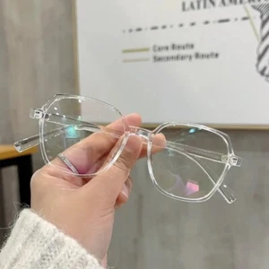  Clear Lens Glasses Nerd Geek Fake Eye Wear Men Women Fashion Square Frame Black - Picture 1 of 14