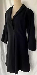 VTG ROCKABILLY 40s..BLACK..WOOL..PRINCESS..COAT..WOMEN MED - Picture 1 of 5