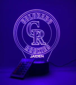 Colorado Rockies Light Up, MLB Baseball LED Sports Fan Lamp, Personalized FREE - Picture 1 of 10