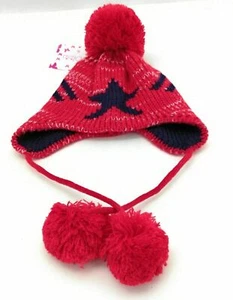 Ava Oliva Kinder Wintermütze mit Handschuhen rot blau weiß Beanie 0 - 12 Monate - Bild 1 von 12