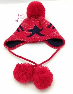 Ava Oliva Childrens Winter Hat with Gloves Red Blue White Beanie 0 - 12 Months - Image 1 of 4