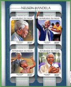A2376 - NIGER - ERROR - MISPERF stamp sheet 2017 Nelson Mandela.politics - Picture 1 of 1