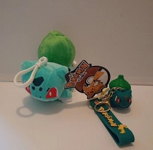 Bulbasaur Pokemon Tomy 3" Stuffed Plush & PVC Keychain (Lot Of 2) - Picture 1 of 5