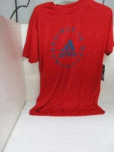 Men's Adidas Short Sleeve T-Shirt Red/Blue Size Medium New!!! - Picture 1 of 2