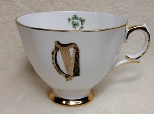 Vintage Royal Tara Irish Clover Harp Gold Trim Bone China Cup Made in Ireland - Picture 1 of 16