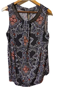 Market And Spruce Woman’s Blouse Top Size 2X Beaded Neck Longer - Picture 1 of 5