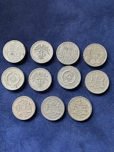 Various UK Old 1 One Pound Coins Job Lot of Rare One Pound Coins x 11 Coins - Picture 1 of 9