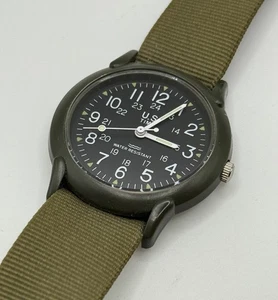 Men's US TIME Camper Classic Military Style Green Watch Nylon Band 36mm - Picture 1 of 9