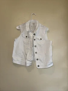 Chaleco Mudd Blanco Juniors Talla Grande Crochet Espalda Diseño Floral - Imagen 1 de 12