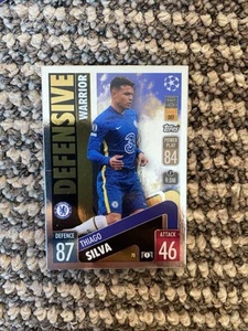 THIAGO SILVA CHELSEA DEFENSIVE WARRIOR TOPPS MATCH ATTAX MINT FOIL CARD 2021/22 - Bild 1 von 2