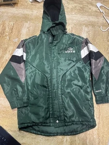 Vintage 00’s Youth New York Jets Jacket Removable Hood Reebok Size L NFL READ - Picture 1 of 10