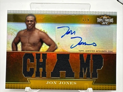 Jon Jones 2012 Knockout Triple Threads Gold 7/9 Auto Relic UFC-697 - Image 1 of 2
