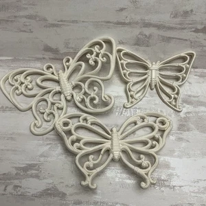 3 colgantes de pared de plástico vintage Homco Butterfly  - Imagen 1 de 1
