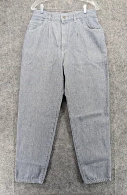Vintage Lee Pants Womens 14 M Blue White Stripe High Rise Tapered USA Cotton 90s - Image 1 of 4