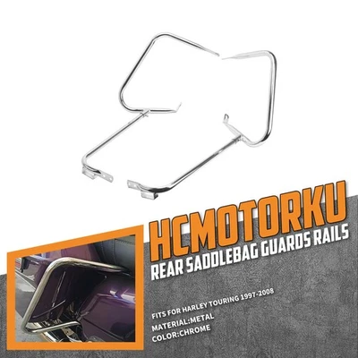 Rear Saddlebag Bracket Guard Bar Chrome Fits For Harley Road Electra Glide 97-08 - Image 1 of 4