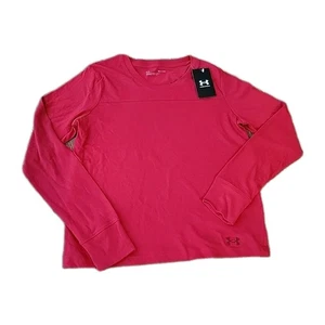 Womens Loose Fit Under Armour Long Sleeve RED shirt Heat Gear Small Petite SM - Picture 1 of 10