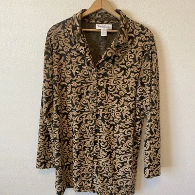 Blusa túnica vintage Diane Von Furstenberg para mujer damasco The Color Authority Foto 1 de 4