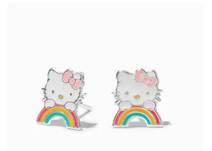 Sterling Silver Hello Kitty and Friends Hello Kitty Rainbow Enamel Stud Earrings - Picture 1 of 2