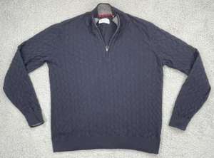Suéter Robert Graham Vasa Para Hombre Grande Azul Cuarto Cremallera Espiga Manga Larga - Imagen 1 de 21