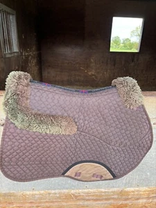 FSS MERINO Sheepskin SaddleCloth CLOSE CONTACT JUMP SPINEFREE Square Pad D RING - Picture 1 of 8