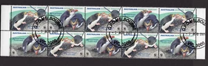 1992 AAT Australian Antarctic Territory $1 Royal Penguin CTO Block of 10 - Picture 1 of 1