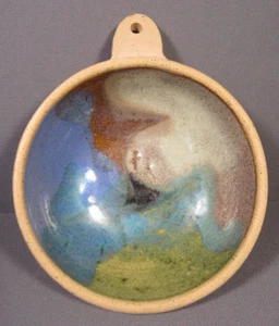 Studio Art Pottery Bowl Glazed in the Center & Unglazed 5.5" x 1.5" Signed - Picture 1 of 5