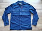 KRONSTADT Mens Oliver Twill Overshirt Size M (BNWT) Navy Button Up Front Pockets