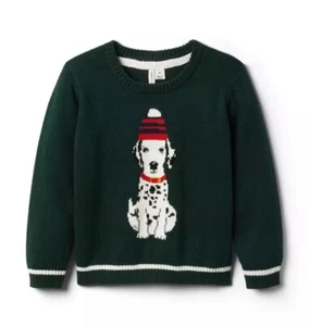 Janie and Jack Pine Green Dalmatian Sweater Boys Size 4 New With Tags - Picture 1 of 7
