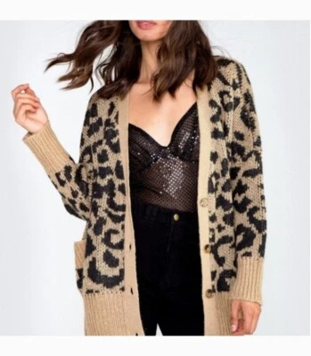 Suéter Cárdigan holgado con estampado de leopardo Wildfox Roar Tilly S Foto 1 de 4