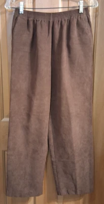 Pantalones de vestir Studio Works Petite de terciopelo marrón talla 10P Foto 1 de 4