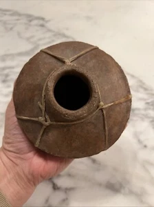 Vintage TARAHUMARA Native Tribe Mexico Pottery Water Jug Sinew - Picture 1 of 7
